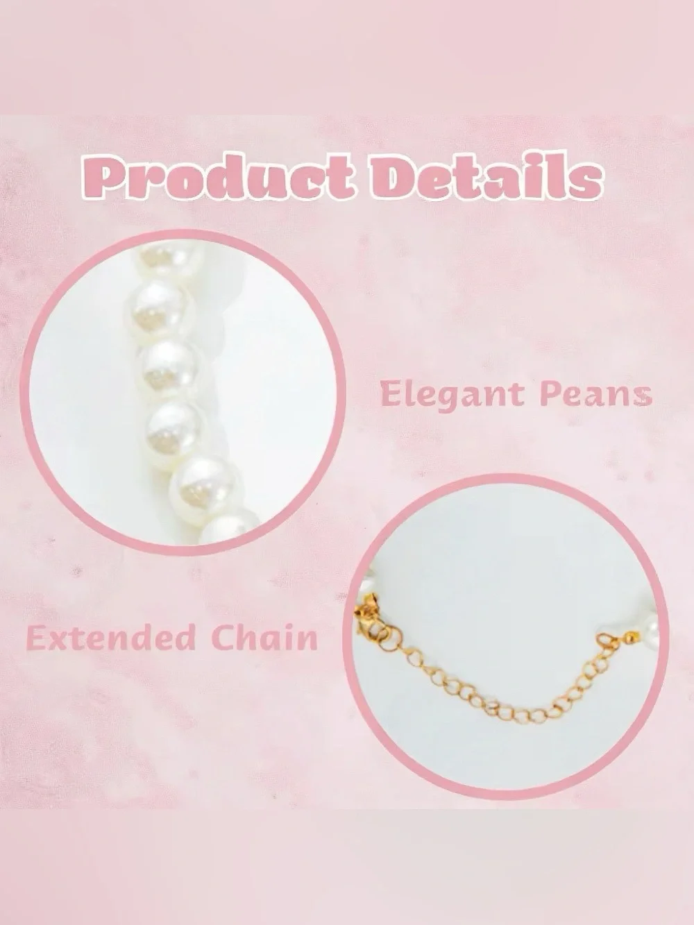 Cute Pearl Dog Cat Collar Necklace Black and Gold Charms Pet Jewelry Adjustable